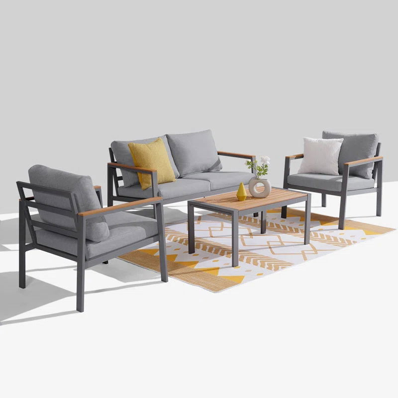 Furnishiaa Metal Frame Sofa Set With Coffee Table - Furnishiaa -  -